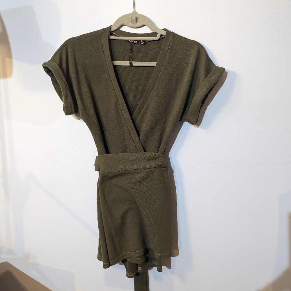 Olive Green Wrap-Around Skort - Small (4)
